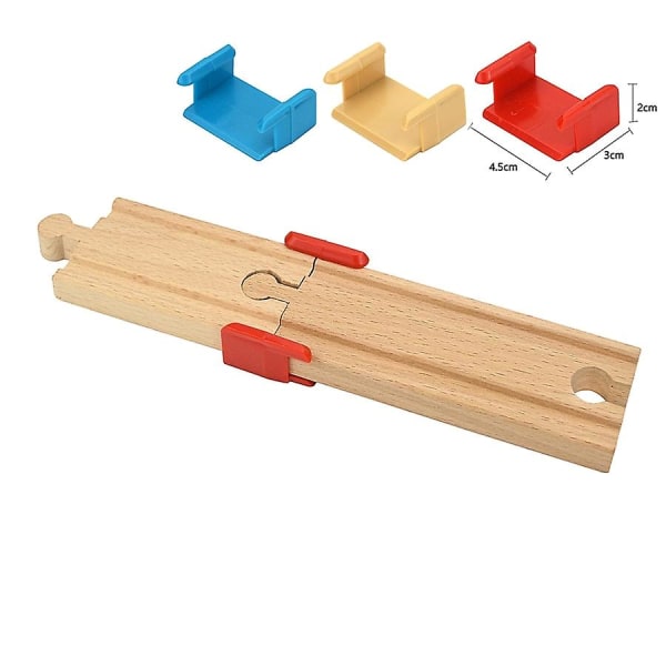 Wooden Railway Connect Fixer Train Track Sæt Tilbehør Connector Legetøj Holder Fit Biro Pædagogisk træskinne legetøj[HK] Connector wood 5pcs