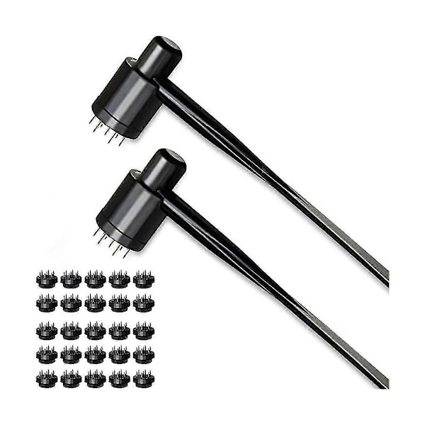 2 Eske/24 stk - 7-stjerners nål og dermal hammer, nål, dermal nålhammer [HK]