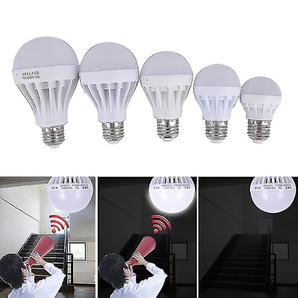 220/110v 3w 5w 7w 12w Lyd-/stemmesensor Led Pære Pir Bevægelsesinduktionslys[HK] 12W