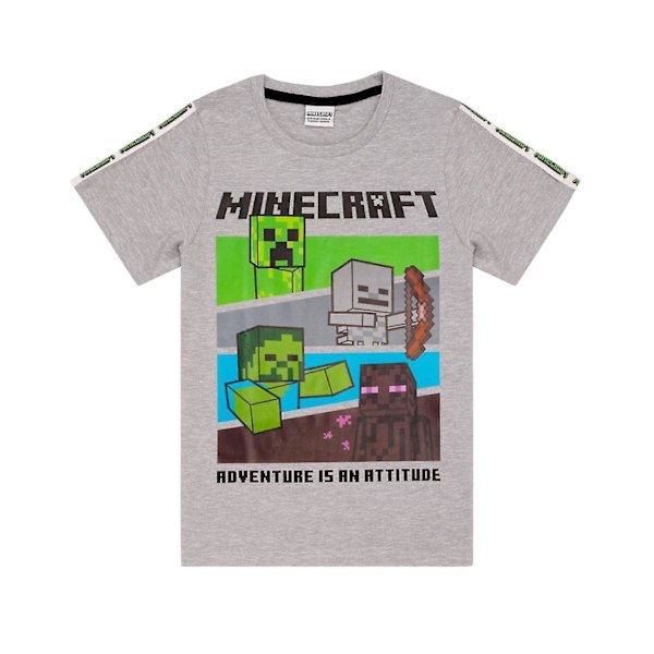 Minecraft Pojkar Kortärmad Kort Ben Pyjamas Set Svart Creeper & Zombine All-Over Print[HK] Black 7-8 Years