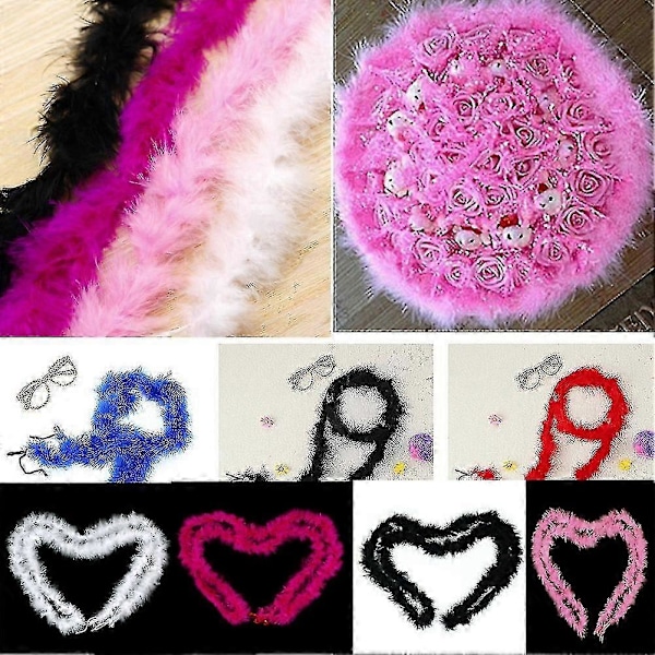 2m Fjäderboa Rem Fluffig Hantverk Kostym Möhippa Utklädnad Bröllop Maskeradfest [HK] White