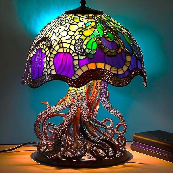 Maleri Glas Svampe Bordlamper Bohemian Harpiks Svampe Bordlampe Natlampe Til Hjem Og Kontor[HK] Octopus Desk Lamp