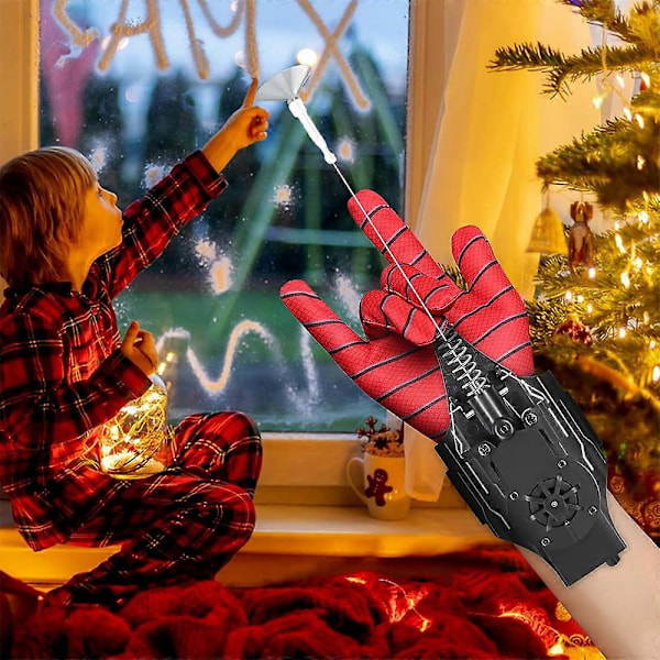 Spiderman Web Shooter Launcher Snorelegetøj Elektrisk Spol Ind Spider Web Shooters Børn Spider Silke Handsker Rollespil Legetøj Sort[HK]