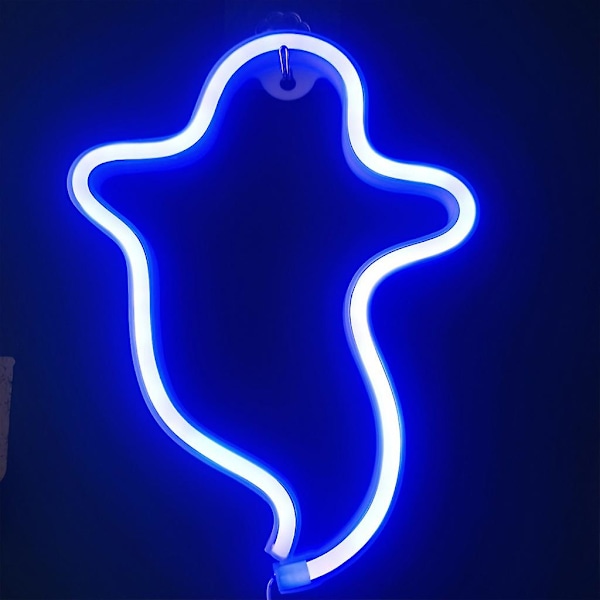 Haamu Neon-kyltti Halloween Neon-valo Halloween-koriste Haamuvalo Sisätiloihin Yöjuhliin Makuuhuoneeseen Olohuoneeseen  Valkoinen