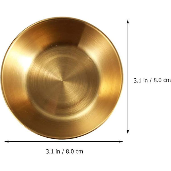 HK 4 stk. Runde skåle i rustfrit stål til husholdningskrydderier (guld) (4-D-W) Gold 4 pieces