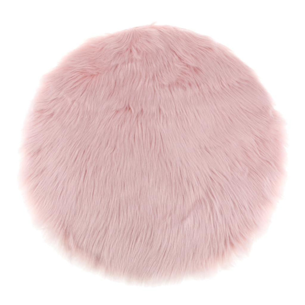 2 stk Runde Vinter Kunstig Saueskinn Pluss Matte Seteputer Stolputer Seteputer Rosa 35cm[HK]