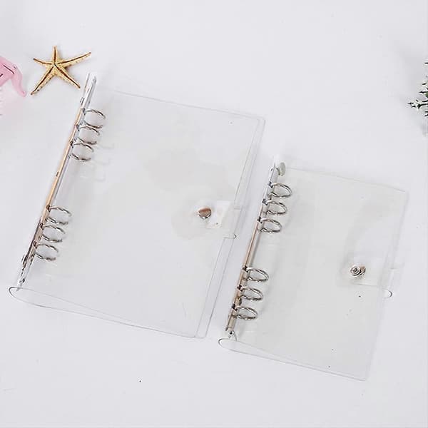 Transparent PVC Notebook Case for Students 1Pcs Six Holes Protector[HK]