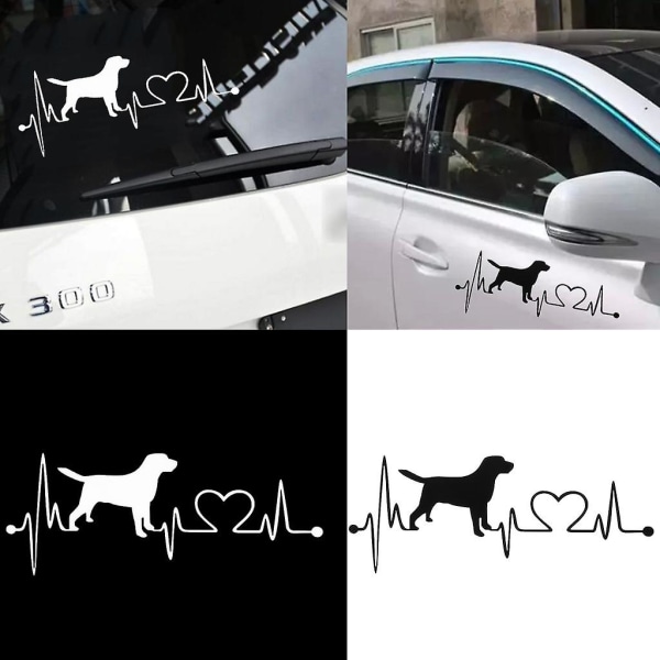 Bil Labrador Retriever Hjertebanken Emblem Dekoration Stickers Vindue Sticker Dekal[HkkK] White