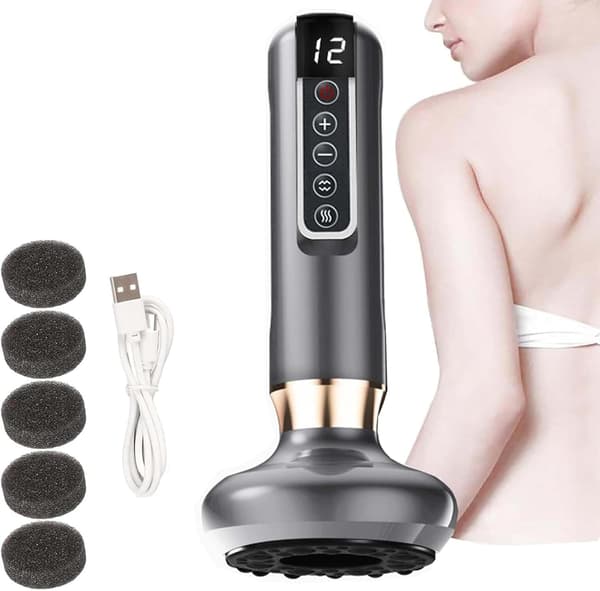 Cellulitmassager til ben og arme, justerbar, 12 intensitetsniveauer, grå, håndholdt, kompakt[HK]