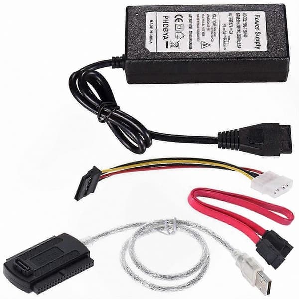 SATA IDE-driverkonverterkabel med USB 2.0 og EU-pluggadapter [HK]