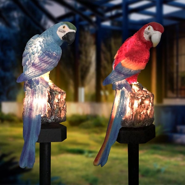 LED-havelys - ugleformet, udendørs vandtæt, energibesparende lampe[HkkK] Red parrot