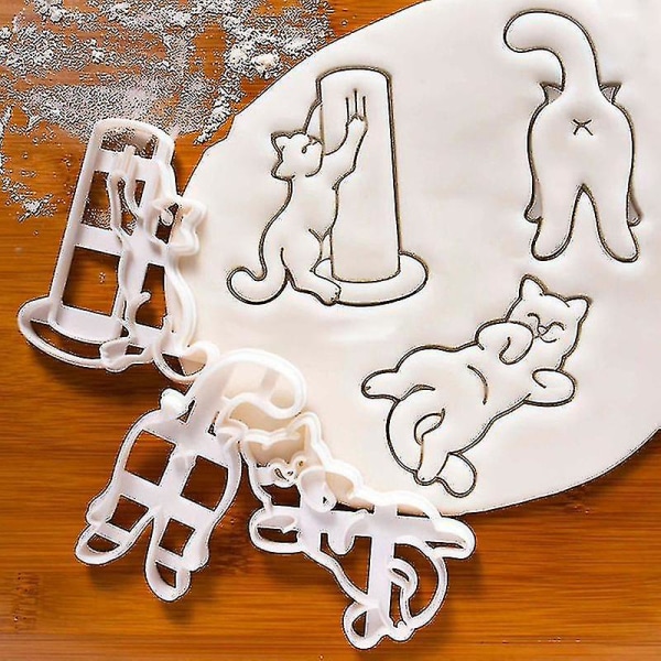 1/3 stk Kattkjeksformer Kitty Butt Form DIY Kjekskjeksform Stempel Bakeware[HkkK] C