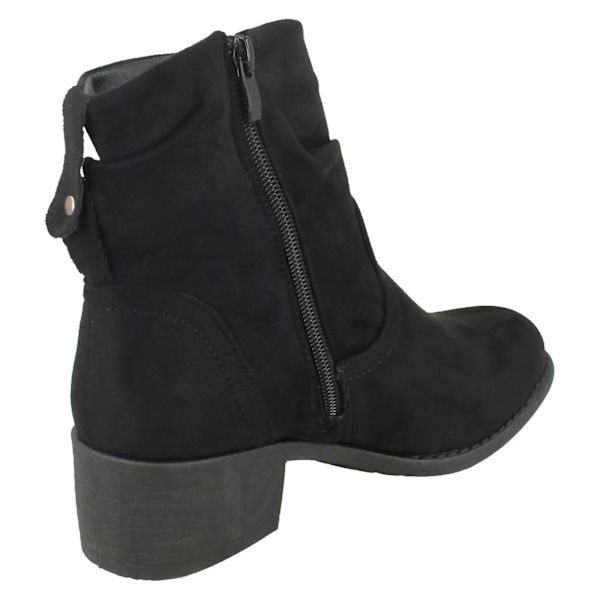 Dame Rouched Ankelstøvler F50860[HK] UK 3 Black