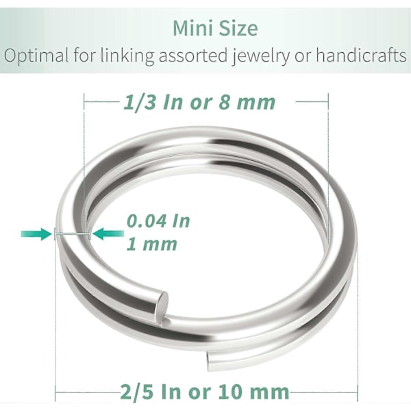 100 Pakke 10mm Mini Splitt Hoppringer - Smykkekoblinger[HK]