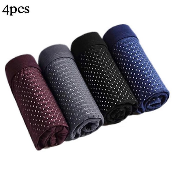 4x Bambu Boxerkalsonger Herr Mikrofiber Boxer Briefs Underkläder Kompression Stretch[HK] L