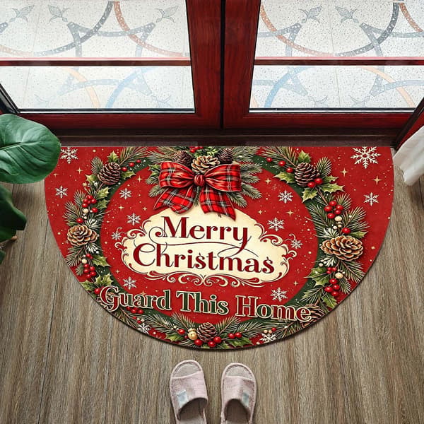 MERRY Design trykt halvcirkelformet gulvmåtte[HK] 60x90cm
