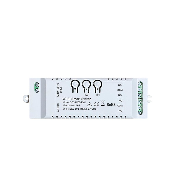 2ch Wifi Smart Switch Diy Timer App 85-265v Usb 5v 2.4g Wifi Hemmaautomation Modul För Alexa Googl([HK])