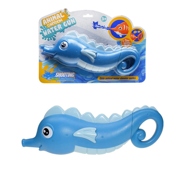 Djurtecknad vattenpistol sommar simning strand utomhus vattenleksaker för barn småbarn[HK] Blue Hippocampus