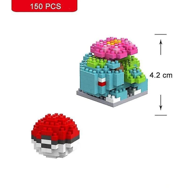 Nanoblock Liten Bygg Pikachu Tegel Modell Utbildning Leksaker För Barn Födelsedag Tegel Block[HK] Venusaur