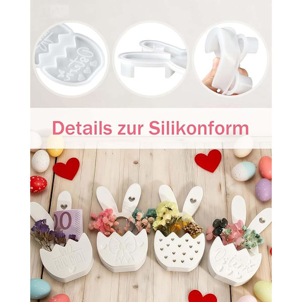 Påsk Silikonformar 4-pack Kanin Blomkorg DIY Hantverkskit[HK]