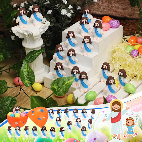 12/48 stk Mini Jesus Figur PVC Frelser Jesus Figur Modell Statue Skulptur Skrivebordsdekorasjon Påskepynt Julefestivalgave Jikaix[HK] Red 12pcs