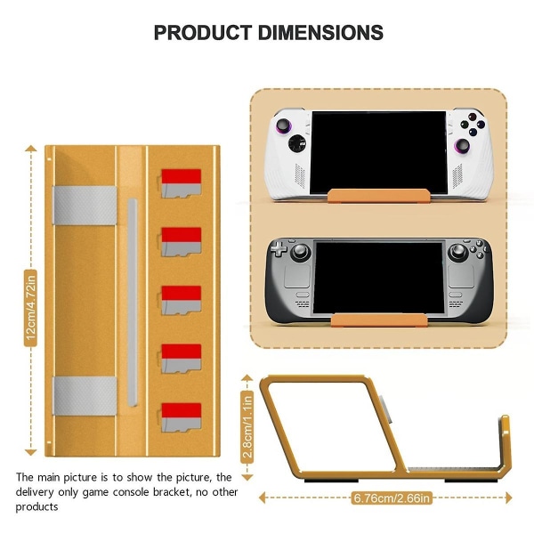 Ally-kädessä pidettävän työpöydän alumiiniseosjalusta Steamdeck/switch-matkapuhelin Kannettava yksinkertainen jalusta,go([HK])