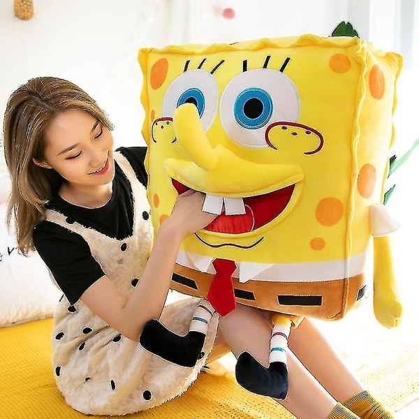 45/55/65 cm Nyaste SpongeBob 3d Stereo Plyschleksak Mjuk stoppad kudde Ryggstöd Bildekoration Kawaii Barnleksakspresent[HK] 60cm