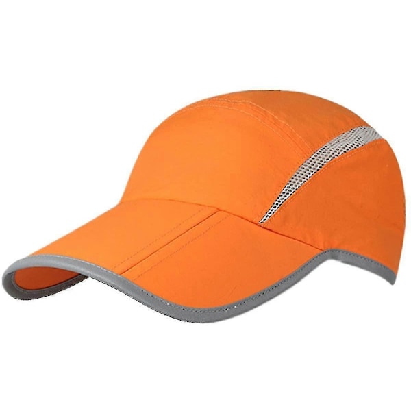 Kokoontaittuva verkkokangaslippis heijastavalla raidalla, hengittävä aurinkolippis [HK] Orange