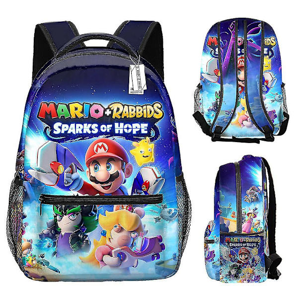 Børne Super Mario Rygsæk 3D Printet Skoletasker Student Rejsetaske Til Drenge Piger [HK] A