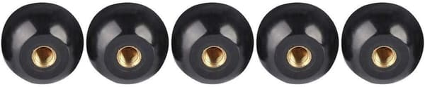 M12 Gevind Sort Plastikskive med Kobberindsats, 40mm Diameter