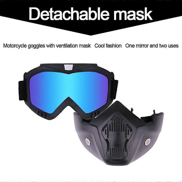 Motorcykel Haj Hjelm Briller Motocross Hjelm Briller Retro Vindtæt Åben Hjelm Briller Maske[HK] Gray