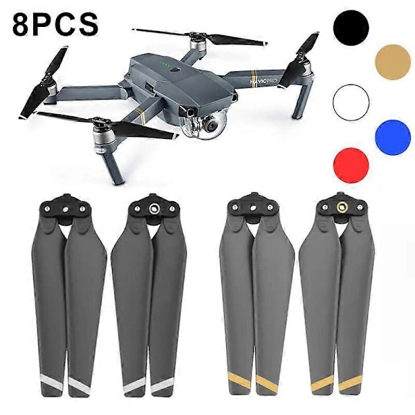 8 stk. Propeller til DJI Mavic Pro Drone Quick Release Props Foldeblad 8330 Reservedele Udskiftningstilbehør Vingefans CW CCWRemote Contr[HK] Gold