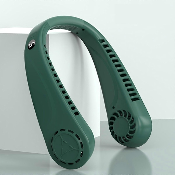 2023 Ny Halsventilator Foldbar Personlig Ventilator Fri Bladløs Ventilator Justerbar Bærbar Ventilator med USB-opladning 3 Hastigheder[HK] green