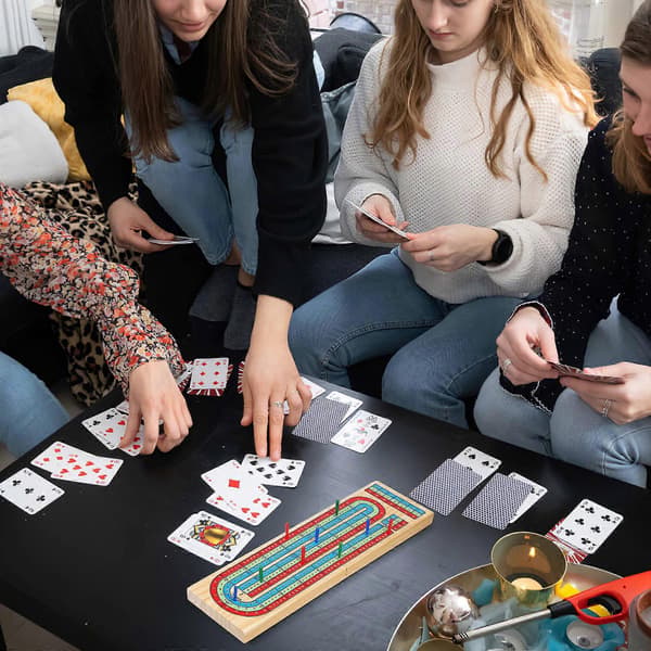 1 sarja Cribbage-lautapeli massiivipuinen juhlapelilauta Cribbage-korttipelilauta [HK]