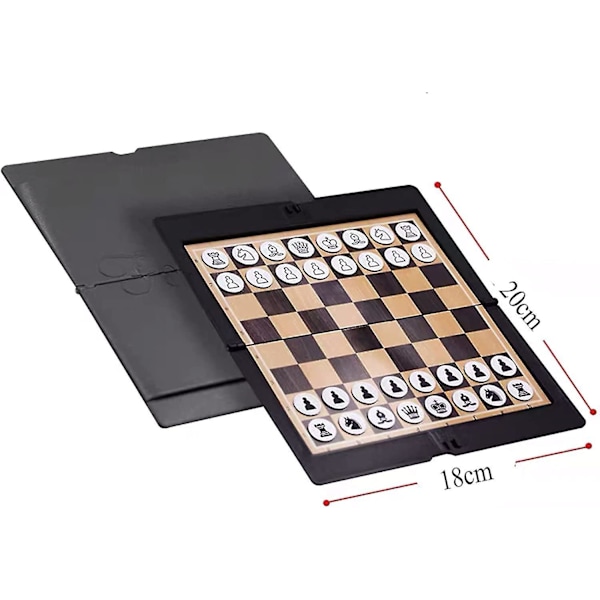 Hopfällbart magnetiskt schackset, Lmell Mini Pocket Student Fun Chess, Lmell Wallet Appearance Gift[HK]