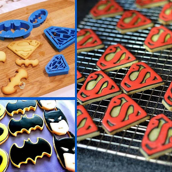 Kakformar Set - 10 Delar Batman, Spider-Man, Captain America, Iron Man Set Serie Sockerkaksformar Köksaccessoarer Skärformar[HK]