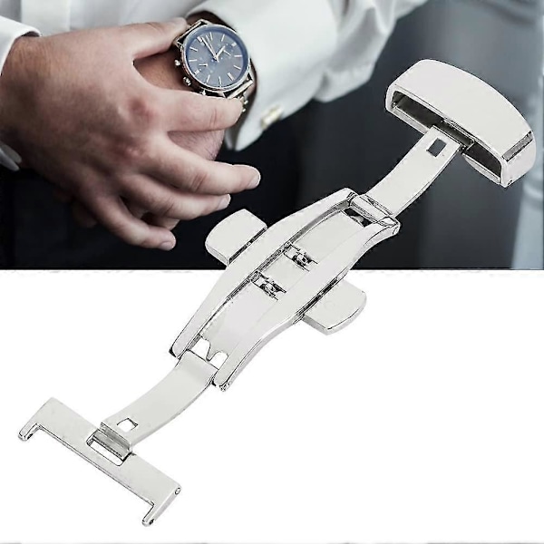 3 st Rostfritt Stål Klocklås Spänne, Viklås Klockarmband Lås Ersättningstillbehör [HK] 20mm