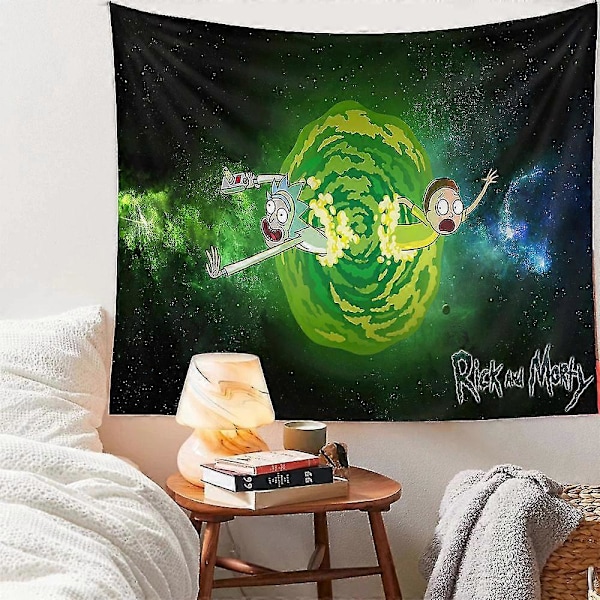 Rick And Morty Tema Gobeläng Sovrum Väggbonad Tapeter Dekoration[HK] 150*200CM D