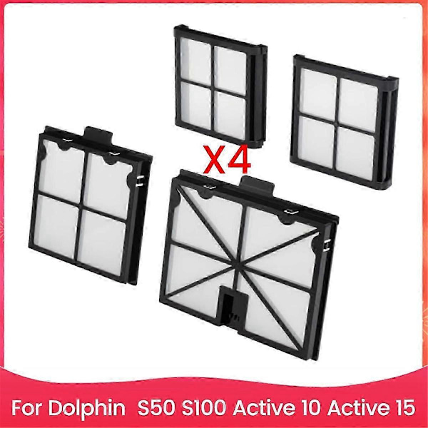 9991468-R4 Poolrensere Filter til Dolphin Premier S50, S100, Active 10 Active 15 Robotisk Udskiftning Ultra Fint Filter[HK] BlackWhite