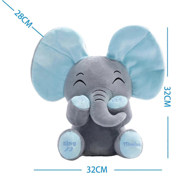 SSRGV Talande och sjungande elefant gosedjur kramvänlig leksak söt leksak present till barn pojkar flickor presenter[HK]