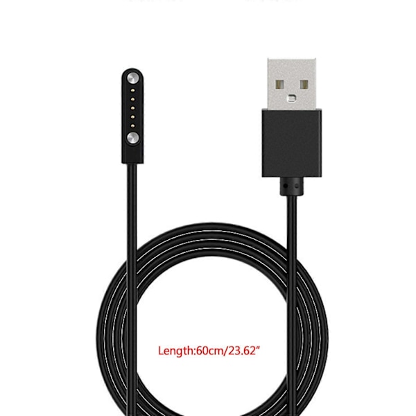 USB-laddare 5-Pin 12mm Avstånd för Smartklocka Magnetisk Laddningskabel Strömadapter Black