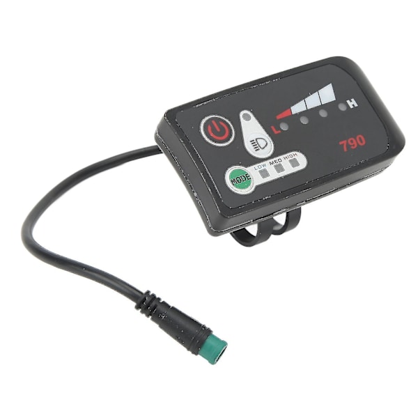 Elektrisk Cykel LED Strømdisplaypanel Elektrisk Cykel Modifikation Display Meter med Vandtæt 5p Hanstik til 22.2mm Styr [HK] 48V