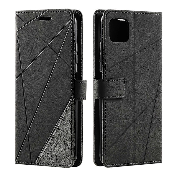 Etui til Samsung Galaxy A22 5G Læder Magnetisk Folio Cover med Kortholder Kompatibel med Samsung Galaxy A22 5G[HK] Black