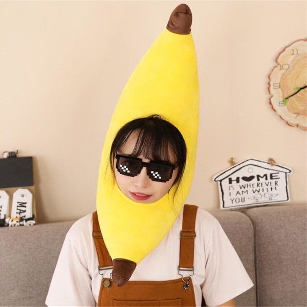 Hauska muhkea banaanihattu, pehmeä ja mukava kangas, joka sopii karnevaalipallokoristeeseen[HK] Banana