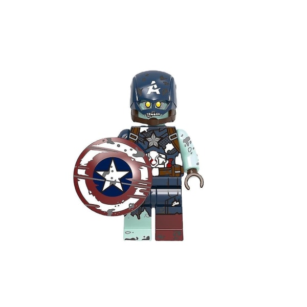 Zombie-versjon av Avengers Super British Iron Man Falcon Dr. Qi Minifigur Byggesteiner[HK]