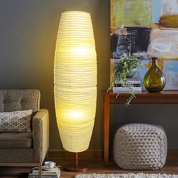 Gulvlamper Lampekupler Natbordlampe Natbordlampe Skærm Hjørnelampeskærm Papir[hk] 130x32cm White