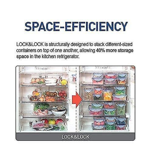 Förvaringsbehållare för hushåll, Lock & Lock, rektangulär, transparent/blå, 1,8 L [HK]