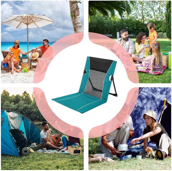 Sammenklappelig strandstol | Kraftig sammenklappelig liggestol til solbadning | Poolstole til kanten af poolen | til solbadning, garvning, rejser [HK] Green