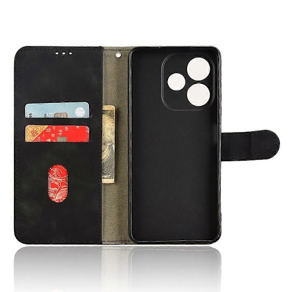 Læderetui til Oppo A5 Pro 5G, hudfølelse, anti-drop, pung, flip telefoncover [HK] Multicolor Black