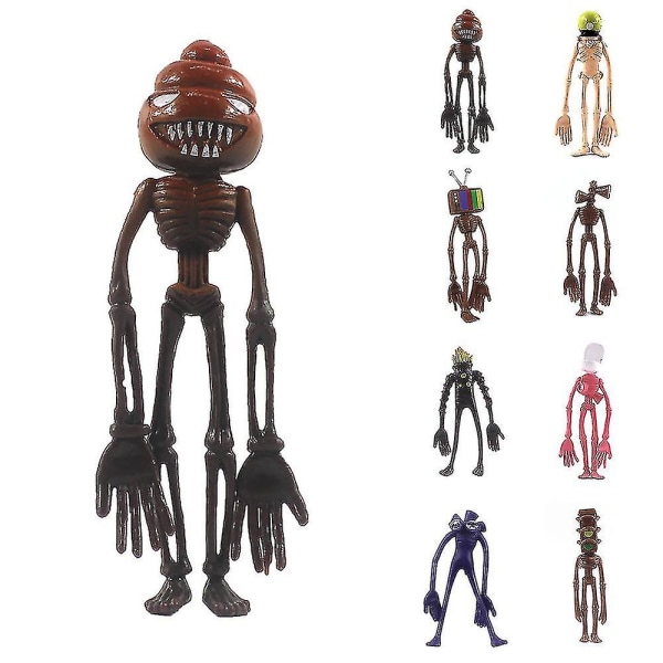 8 kpl / sarja Siren Head Action Figure Lelut Kauhu Malli Nukke Kakunpäällinen Työpöydän Koriste Juhlan Koristelu[HK]